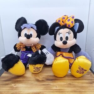 Disney Store 2019 Mickey‎ & Minnie Halloween Werewolves Plush EUC